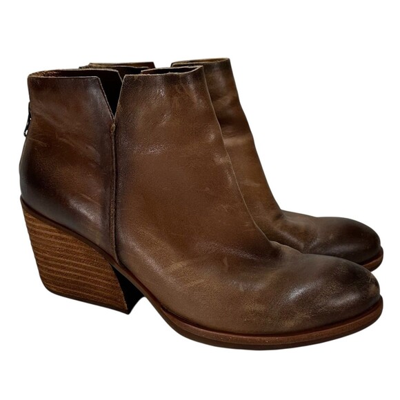 Kork-Ease Chandra II Brown Leather Booties Women Size 9 Cowgirl Western Rodeo - Picture 2 of 11